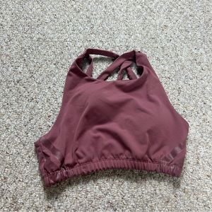 Aeropostale High Neck Strappy Back Removable Cup Sports Bra Mauve Red Size Large